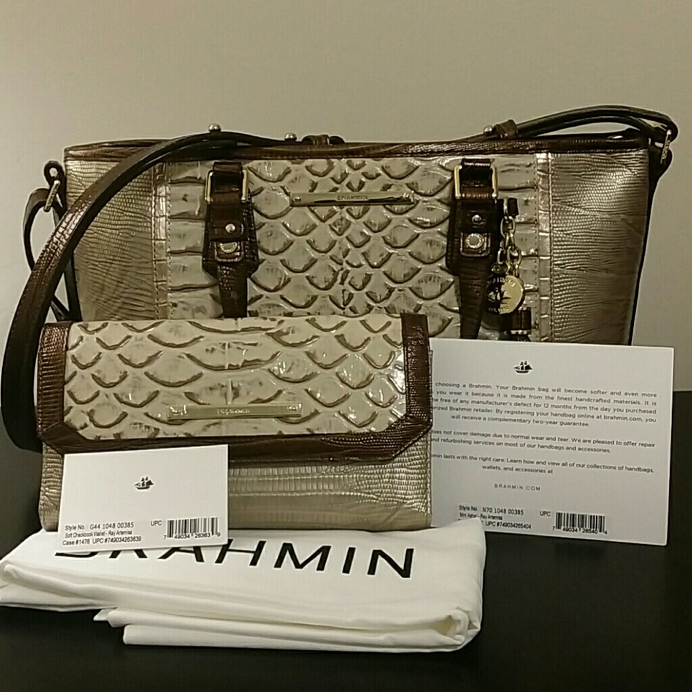 Brahmin Mini Asher Tote & Checkbook Wallet